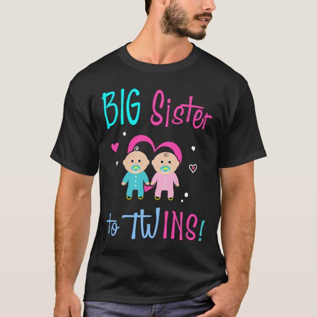 Camiseta Irmã Grande Para Garota Gêmea (Frente)