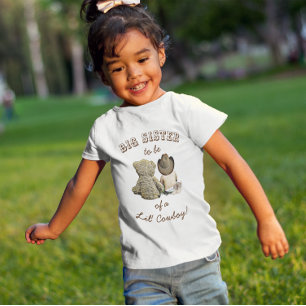Camiseta Irmã Grande para ser de vaqueiro e ursinho