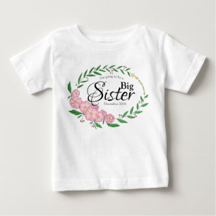 Camiseta Irmã Grande para ser Flor Wreath