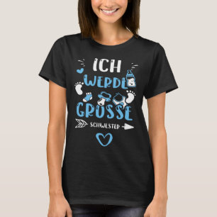 Camiseta Irmã Ich Werde Große Schwester Baby Boy Sayings