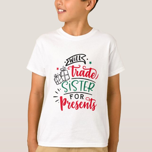 Camiseta Irmã Irmã Para Presentes | Férias de Natal (Frente)