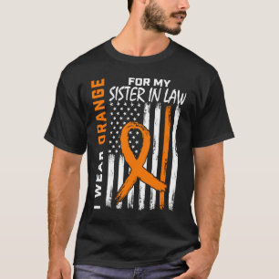 Camiseta Irmã Laranja Na Lei Leucemia Bandeira de Sensibili