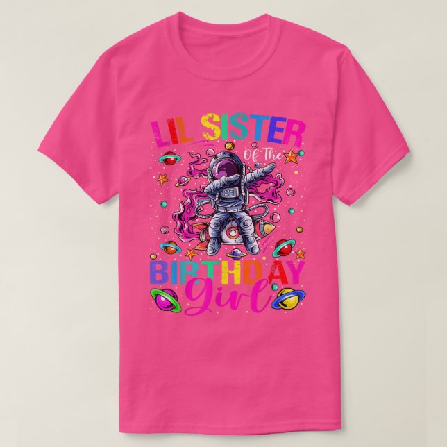 Camiseta Irmã Lil Do Astronauta Garota Spac (Frente do Design)