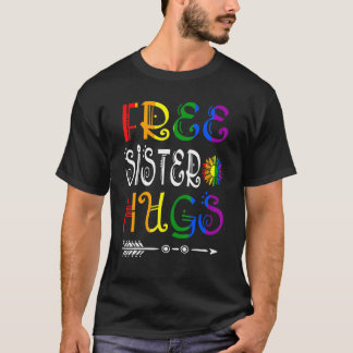 Camiseta Irmã Livre Abraça Orgulho Lgbt Espuma de Girassol