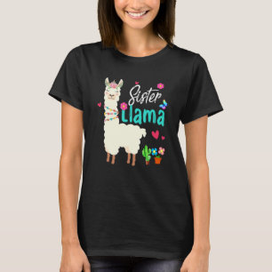 Camiseta Irmã Llama Dia de as mães Mulheres Aniversário