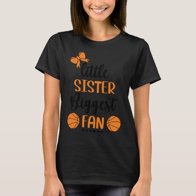 Camiseta Irmã Maior Irmã Fã de Basquete (Frente)