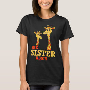 Camiseta Irmã Mais Uma Vez Girafa Garota Mais Velha Filha
