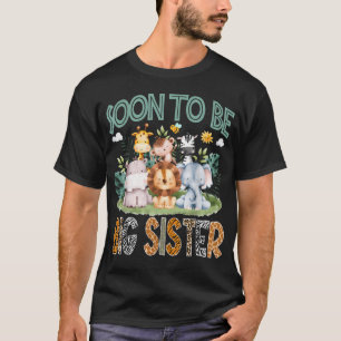 Camiseta Irmã Mais Velha Animal Safari Jungle Revelação de