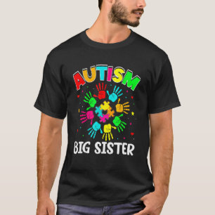Camiseta Irmã Mais Velha Autista Quebra-Cabeça Apoio Famíli