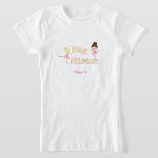 Camiseta Irmã Mais Velha Bailarina Irmão Personalizado