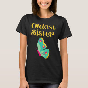 Camiseta Irmã Mais Velha Borboleta Mais Velha Crianças Irri