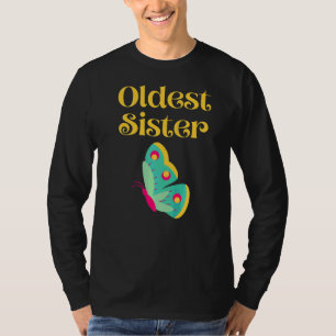 Camiseta Irmã Mais Velha Borboleta Mais Velha Crianças Irri