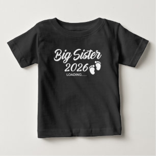 Camiseta Irmã Mais Velha Carregando Anúncio de Bebê 2026 Ir