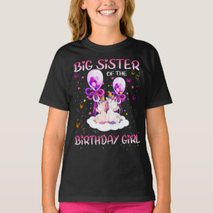 Camiseta irmã mais velha da garota de aniversário