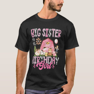 Camiseta Irmã Mais Velha Da Menina Do Aniversário Vaca Rosa