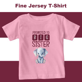 Camiseta Irmã mais velha de elefante fofa rosa