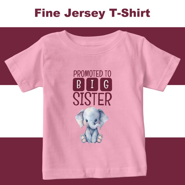 Camiseta Irmã mais velha de elefante fofa rosa (Criador carregado)