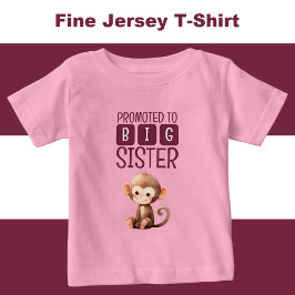 Camiseta Irmã mais velha de macaco fofa rosa