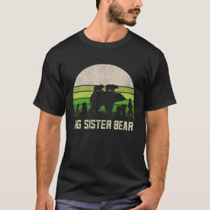 Camiseta Irmã Mais Velha Divertida 6 Filhotes Irmã Mais Vel