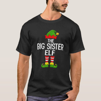Camiseta Irmã Mais Velha Elf Natal Correspondente Família E