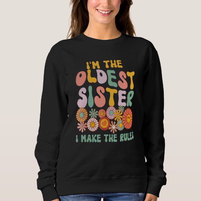 Camiseta Irmã Mais Velha Eu Faço As Regras Irmã Combinando (Frente)