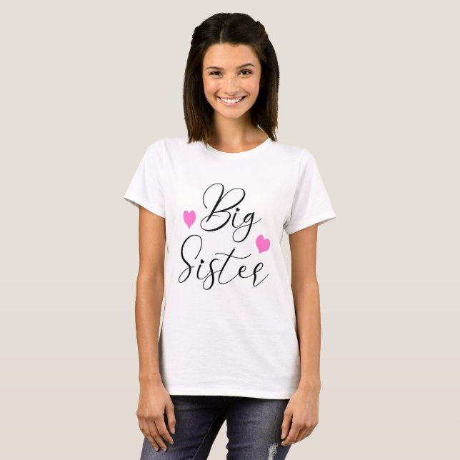 Camiseta Irmã Mais Velha Fofa (Frente Completa)