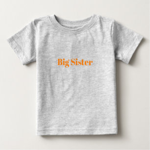 Camiseta Irmã Mais Velha nome personalizado laranja