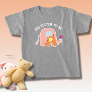 Camiseta Irmã Mais Velha Para Ser Elefante Rosa