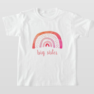 Camiseta Irmã Mais Velha Personalizada Boho Arco-Íris