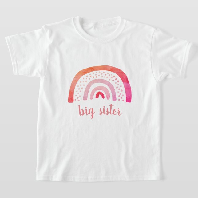 Camiseta Irmã Mais Velha Personalizada Boho Arco-Íris (Postura )