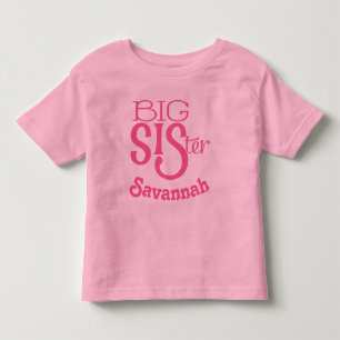 Camiseta Irmã Mais Velha Rosa Framboesa Escuro Personalizad