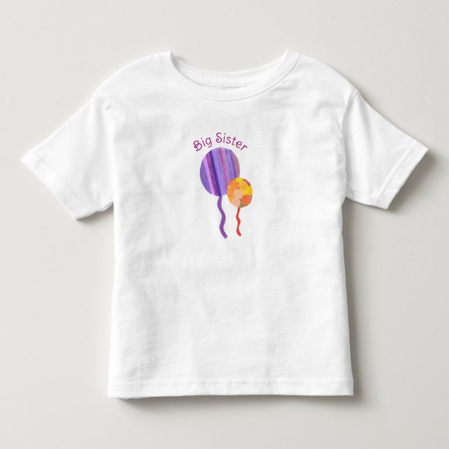 Camiseta Irmã Mais Velha - Tema Balões (Frente)