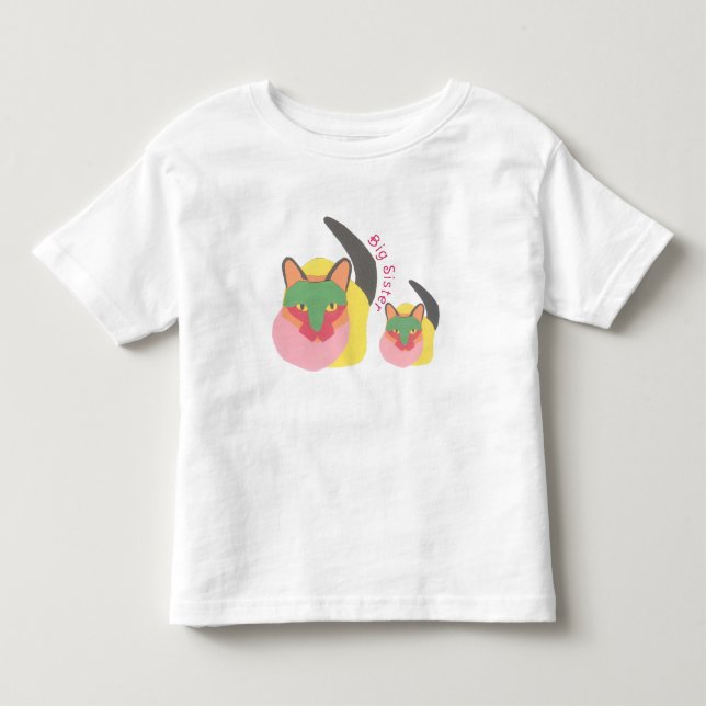 Camiseta Irmã Mais Velha - Tema Gato (Frente)