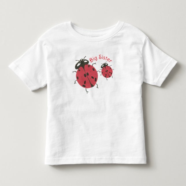 Camiseta Irmã Mais Velha - Tema Joaninha (Frente)