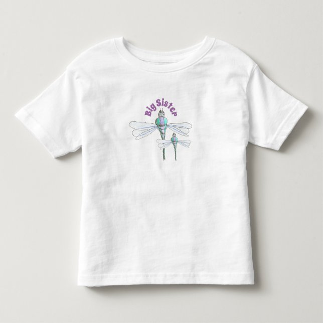 Camiseta Irmã Mais Velha - Tema Libélula (Frente)