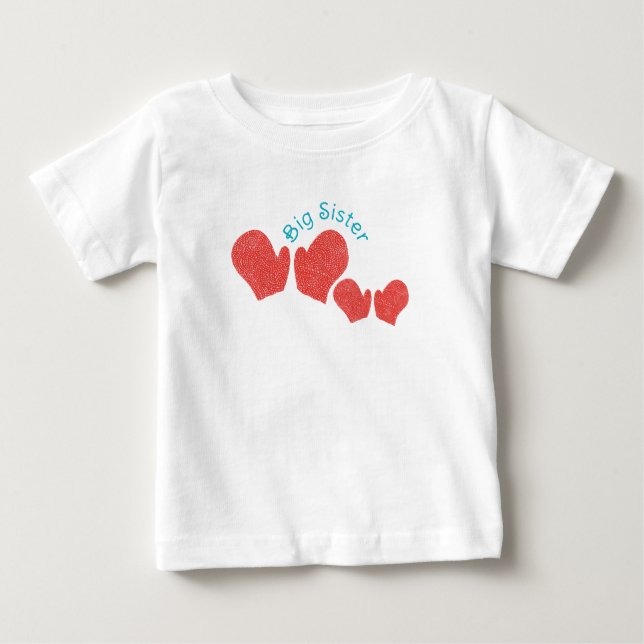 Camiseta Irmã Mais Velha - Tema Luvas Vermelhas (Frente)