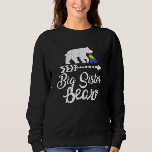 Camiseta Irmã Mais Velha Urso Lgbt Lgbtq Arco-Íris Orgulho 