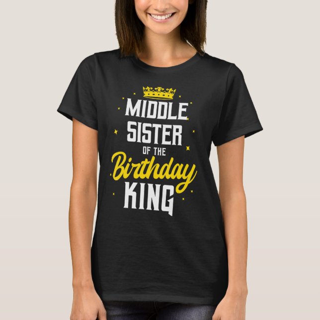 Camiseta Irmã Média Da Coroa Do Partido Rei Bda (Frente)