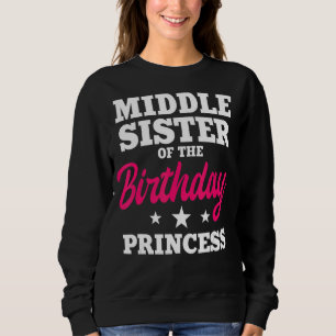 Camiseta Irmã Média do aniversário da festa da Princesa