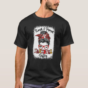 Camiseta Irmã Mensagem Bun Bleached, De Beisebol Louca E Or