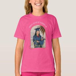 Camiseta Irmã Moderna Orgulhosa da Graduada Foto Personaliz
