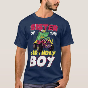 Camiseta Irmã Monster Truck Do Jovem Dinossauro