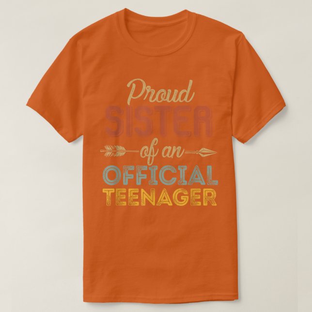 Camiseta Irmã Orgulhosa da 13 de Adolescente Oficial Aniver (Frente do Design)