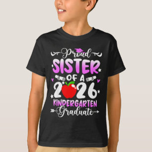 Camiseta Irmã orgulhosa da graduada do jardim de infância d