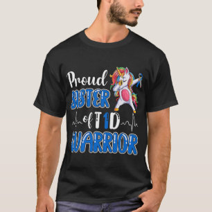 Camiseta Irmã Orgulhosa De Diabetes Tipo 1 De Um Guerreiro 