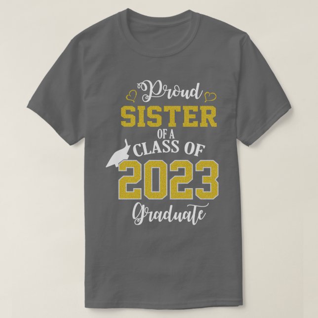 Camiseta Irmã Orgulhosa de Graduação Escolar de 2023 (Frente do Design)