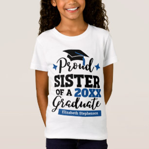 Camiseta Irmã Orgulhosa de um boné azul preto T-S formando 