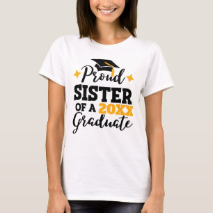 Camiseta Irmã Orgulhosa de um boné de ouro negro de forma