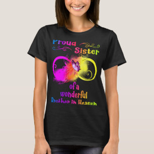 Camiseta Irmã orgulhosa de um irmão maravilhoso no céu