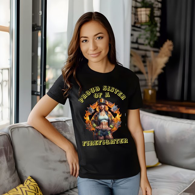 Camiseta Irmã Orgulhosa De Uma Determinação Do FireFighter (Criador carregado)
